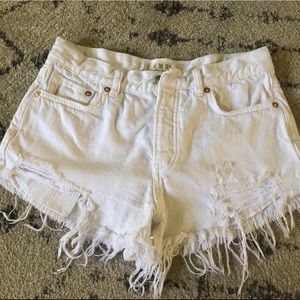 Free People Good Vibrations White Shorts Sz 26